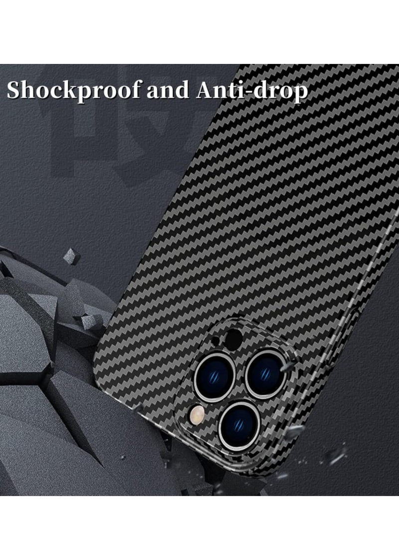 Raxoom Personality Handsome Light Thin Carbon Fiber Pattern PC Phone case Compatible with iPhone 12 Pro max Unique Comfortable Cool Shockproof Back Cover - Image 2