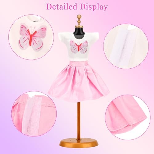 ENOCHT 18 Set Doll Clothes Includes 8 Fashion Dresses 2 Long Evening Dress 2 Sequin Dresses 6 Tops 2 Pants 2 Skirts 2 Shorts Casual Outfits for 11.5 Inch Girl Dolls - Image 5