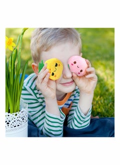 Y&D 6 Pieces Soft Mini Plush Fruits Stuffed Colorful Set Lovely Peach Orange Pineapple and Cantaloupe for Toddlers Pretend Play Game Room Backpack Keychian Party Decorations  - Image 3