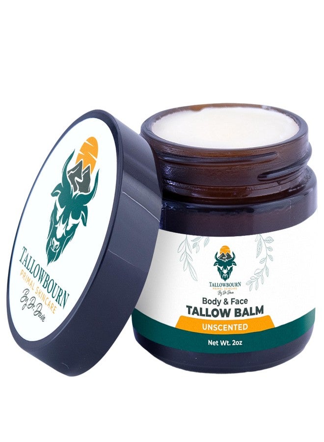 Tallowbourn Grass Fed Beef Tallow Balm for Face and Body with Shea Butter, Organic Jojoba Oil, Honey, and Beeswax – Beef Tallow for Skin – Unscented Balm – 2 oz - Image 1