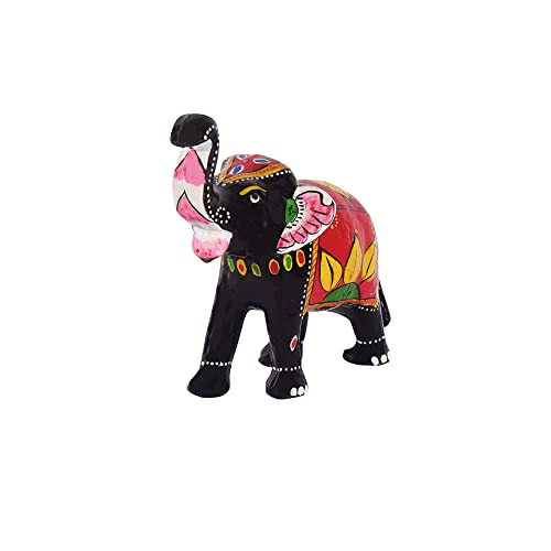 Monk wish 6 Inch Paper Mache Elephant Showpiece for Enhance Home Decor - Red (16x14 cm) - Image 4