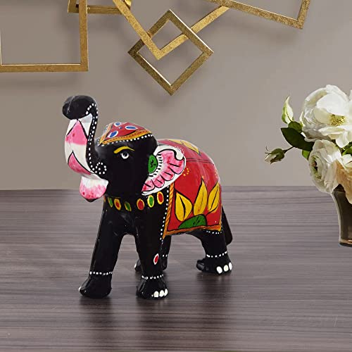 Monk wish 6 Inch Paper Mache Elephant Showpiece for Enhance Home Decor - Red (16x14 cm) - Image 1