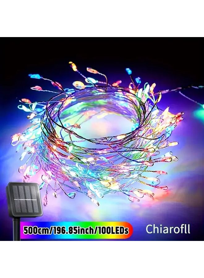Multicolor Solar Firecracker Lights 100 LEDs 8 Modes Copper Wire Outdoor Decor - Image 1
