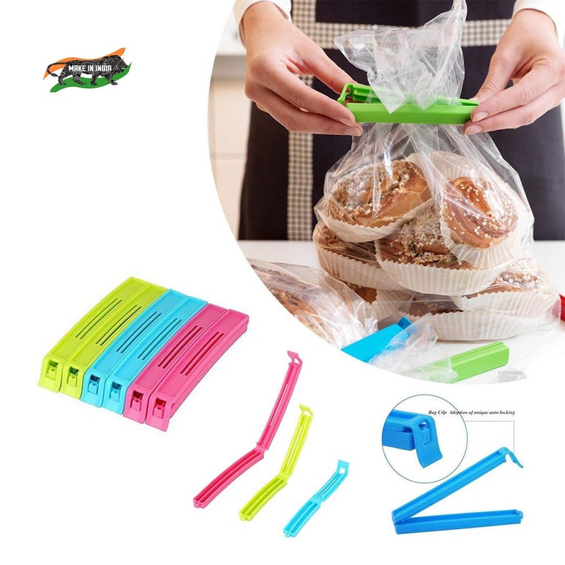 Plastic Food Snack Bag Pouch Clip Sealer for Keeping Food Fresh for Home Kitchen Camping Snack Seal Sealing Bag Clips MultiColor Food Clips Sealer Pouch Clip Sealer Pack of 18  - Image 5