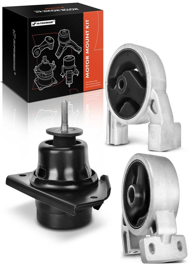 A-Premium 3PCS Front Rear Engine Motor Mount Set Compatible with Hyundai Accent & Kia Rio Rio5 2006 2007 2008 2009 2010 2011, L4 1.6L Petrol, Replace# 218101E000, 218101G000 - Image 1