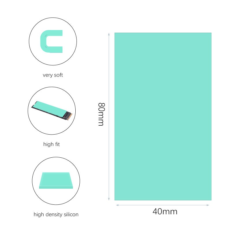 JLJ Thermal Pad, Thermalright Silicone Thermal Pads 80x40x1.5mm, High Temperature Resistance and Non Conductive for Laptop Heatsink/GPU/CPU/LED Cooler (3MM) - Image 2