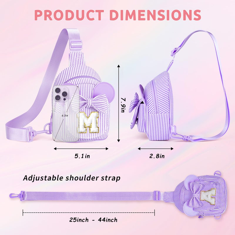 YOOLIFE Sling Bag for Girls Kids - Easter Gifts for Kids Toddlers | Initial Purses for Little Girl Kid, Birthday Gifts for 2 3 4 5 6 7 8 Year Old Girls, Easter Basket Stuffers (Purple A) - Image 5