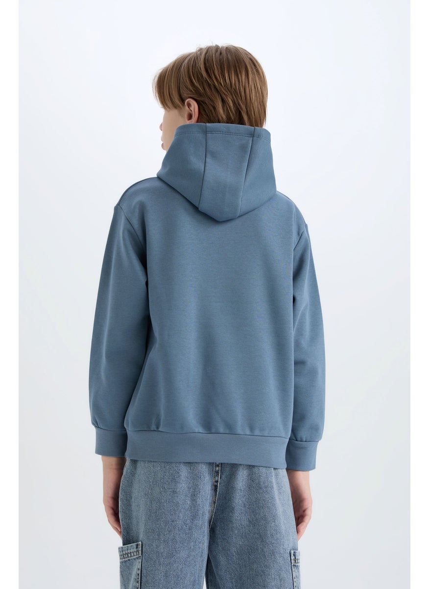 DeFacto - Boy Regular Fit Printed Hooded Sweatshirt - Image 1