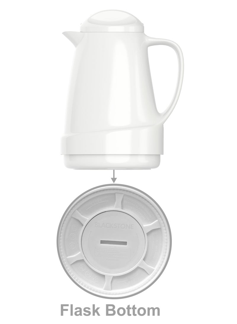 BLACKSTONE 600ml Stainless Steel White Vacuum Flask with Leak Proof Thermos Coffee Carafe Pitcher for Hot and Cold Beverages Home Office Daily Use - Image 4
