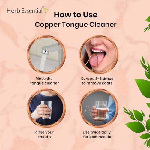 Herb Essential Copper Tongue Cleaner, Pack of 3 | Enhance Oral Hygiene | Fresh Breath & Bacteria Removal | Comfortable & Flexible Handle | Easy & Safe to Use |100% Pure Copper - Image 5