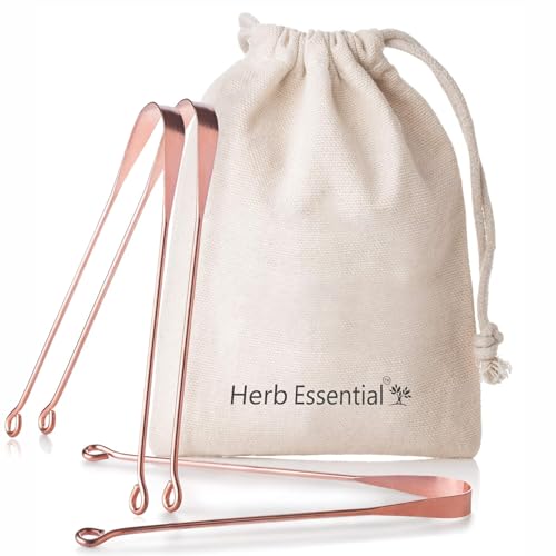Herb Essential Copper Tongue Cleaner, Pack of 3 | Enhance Oral Hygiene | Fresh Breath & Bacteria Removal | Comfortable & Flexible Handle | Easy & Safe to Use |100% Pure Copper - Image 1