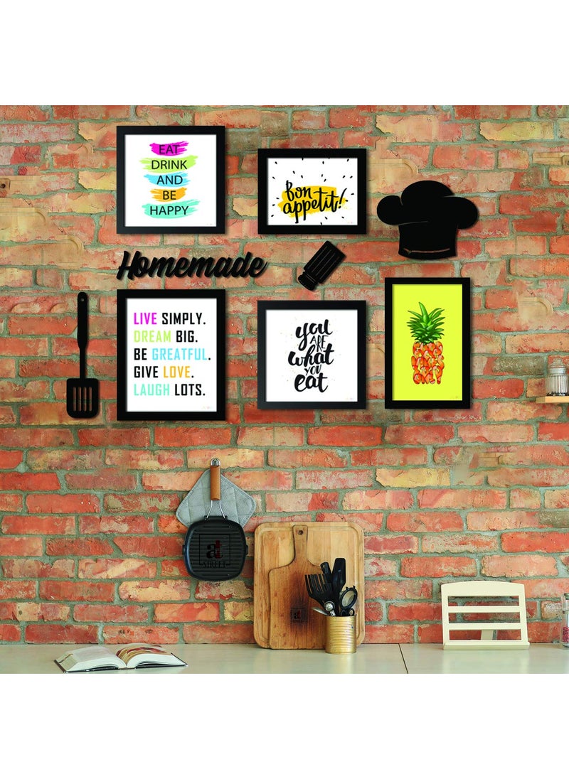 Art Street Art Street - Set of 5 Wall Photo Frame/Art Prints for Dinning Table, Kitchen or Eating Area with MDF Plaque  - Image 1