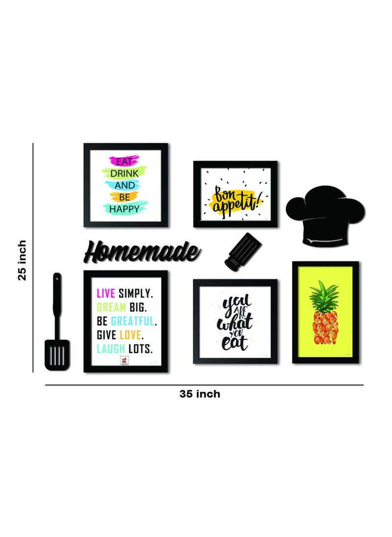 Art Street Art Street - Set of 5 Wall Photo Frame/Art Prints for Dinning Table, Kitchen or Eating Area with MDF Plaque  - Image 2