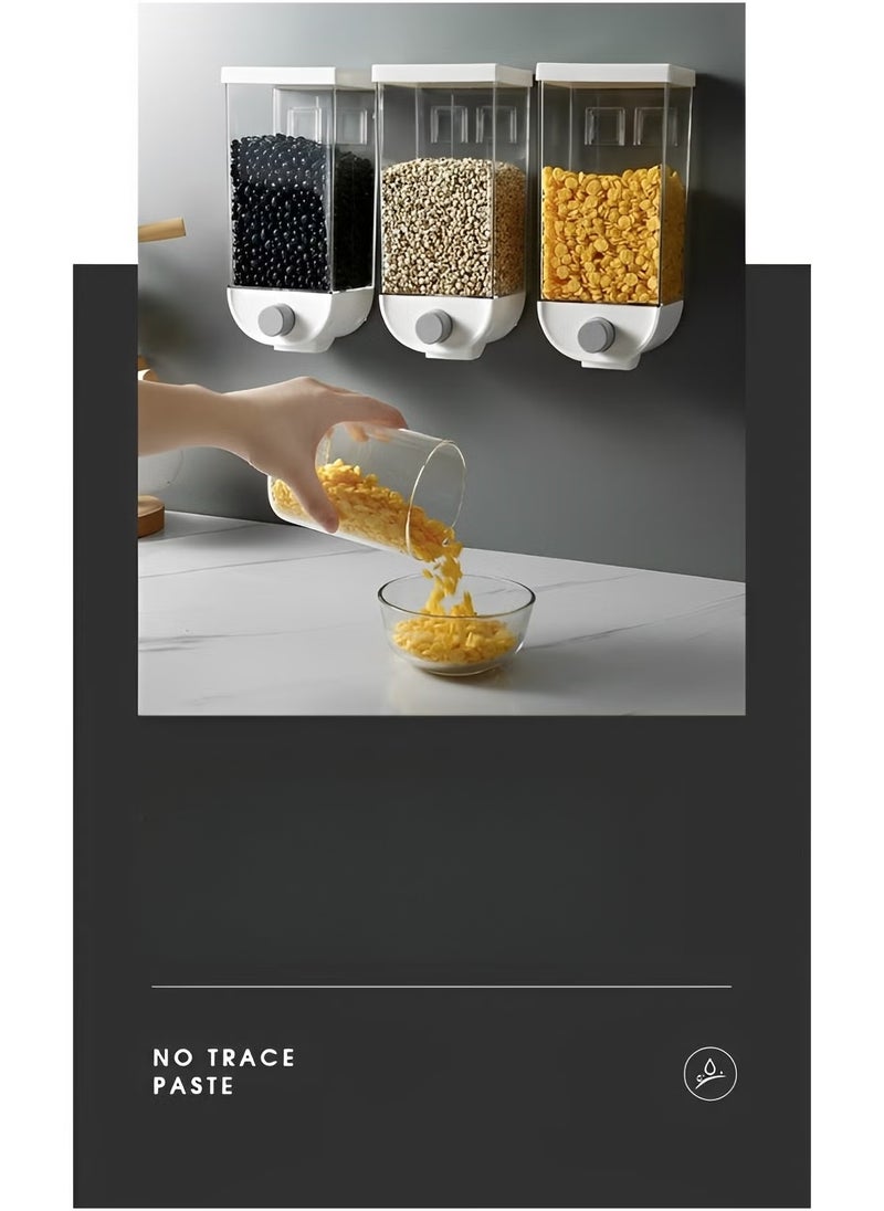 REOCLE Food Storage Container Kitchen Wall-Mounted Cereal Dispenser Dry Food Dispenser Bulk Food Storage Tank Kitchen Storage Tank Wall Hanging Airtight Container - Image 3