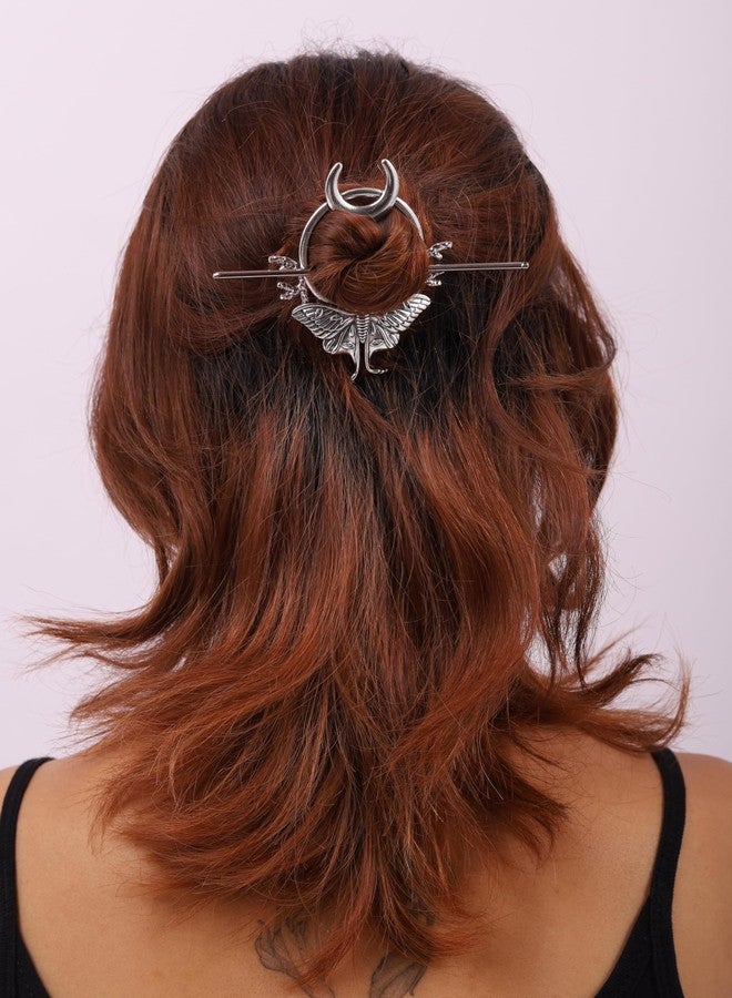 HAQUIL Vintage Luna Moth Eye Crescent Moon Hairpin, Retro Decorative Hair Accessory - Image 4