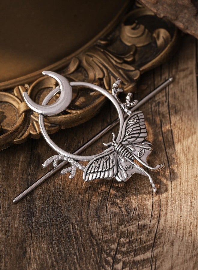 HAQUIL Vintage Luna Moth Eye Crescent Moon Hairpin, Retro Decorative Hair Accessory - Image 5