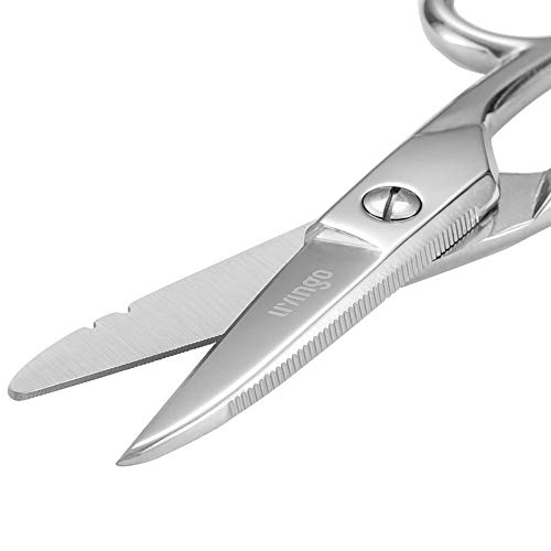 LIVINGO 5-1/5 Inch Heavy Duty Electrician Scissors, Professional Forged Stainless Steel Electrical Shears with Notches for Industrial Stripping, Cutting Telecom Cable, Wire - Image 3