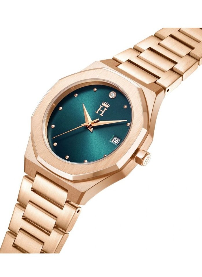 HOLBORN CLASSIC - Crown Emerald 34mm - Women's Watch - Rose gold Watch - watches for women - Image 1