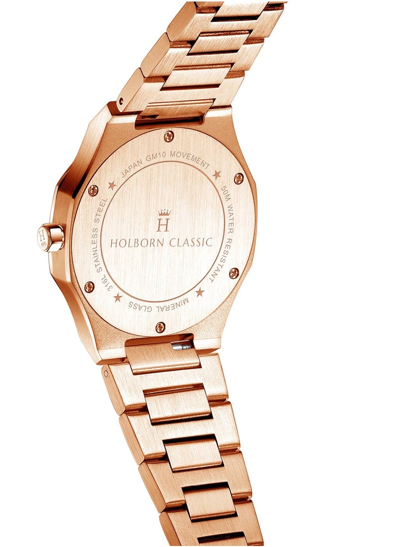HOLBORN CLASSIC - Crown Emerald 34mm - Women's Watch - Rose gold Watch - watches for women - Image 1