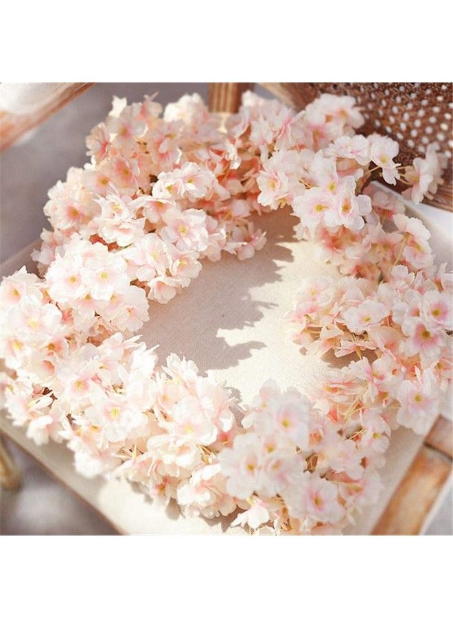Comtelek 2Pcs 11.8Ft Artificial Cherry Blossom Flower Vines Fake Flower Garland Outdoors Hanging Silk Flowers Vines For Home Decor Pink Room Decor Wedding Party Japanese Kawaii Decor - Image 3