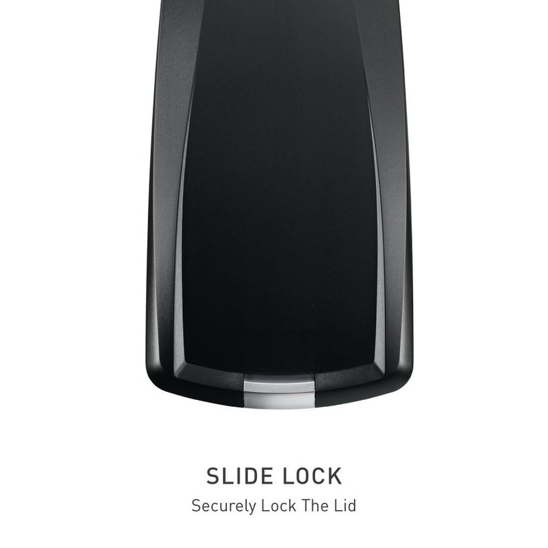 simplehuman 40 Liter / 10.6 Gallon Slim Kitchen Step Trash Can With Secure Slide Lock, Black Plastic - Image 4