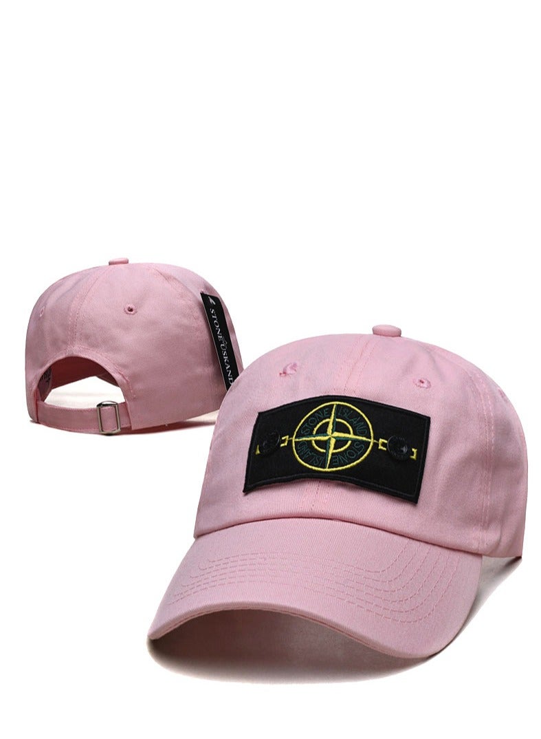 Stone Island Washed Pink Cap: Compass Patch Buckle Detail