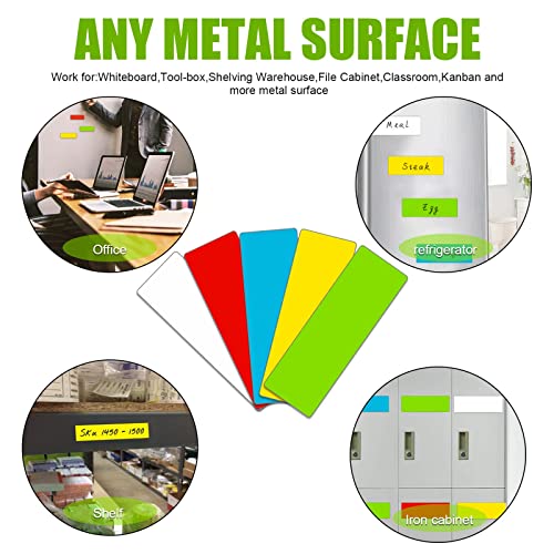 STTMGN Dry Erase Magnetic Labels (1x3,Pack of 60),Write On Magnets Sticker,Real Waterproof/Reusable for Classroom&Office&Cabinet&whiteboard&Fridge&More (White) - Image 5