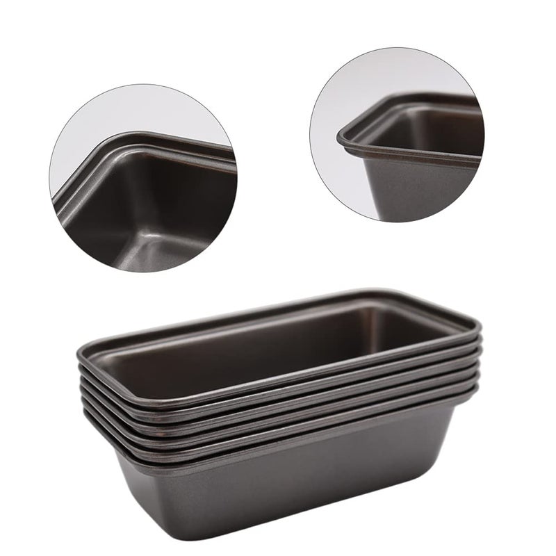 Zddaoole 6 Pcs Nonstick Carbon Steel Baking Bread Pan Mini Loaf Pans Small Banana Bread Tins 6.2"" X 3.2"" - Image 3