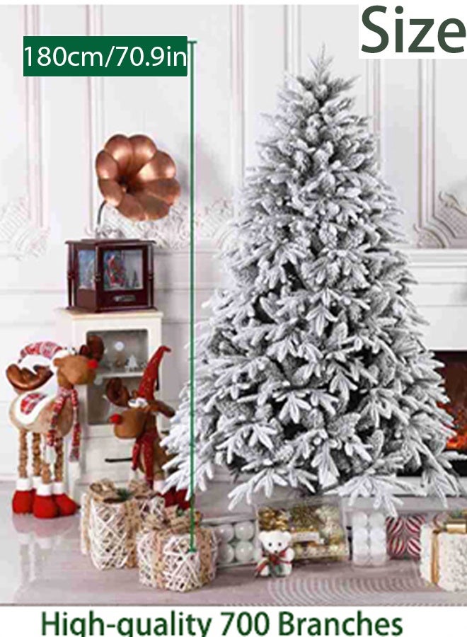 VUCATIN White Christmas Tree Snow Flocked Spruce Snowy Holiday Xmas Tree for Home Easy Assembly Metal Stand (A:180CM) - Image 2