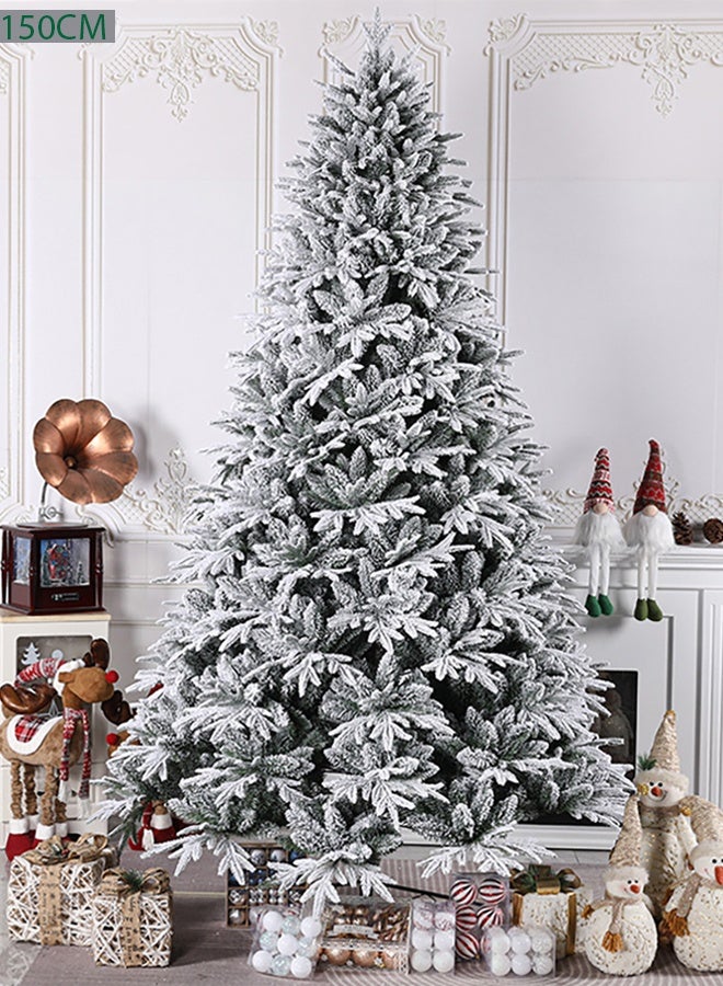 VUCATIN White Christmas Tree Snow Flocked Spruce Snowy Holiday Xmas Tree for Home Easy Assembly Metal Stand (A:180CM) - Image 1