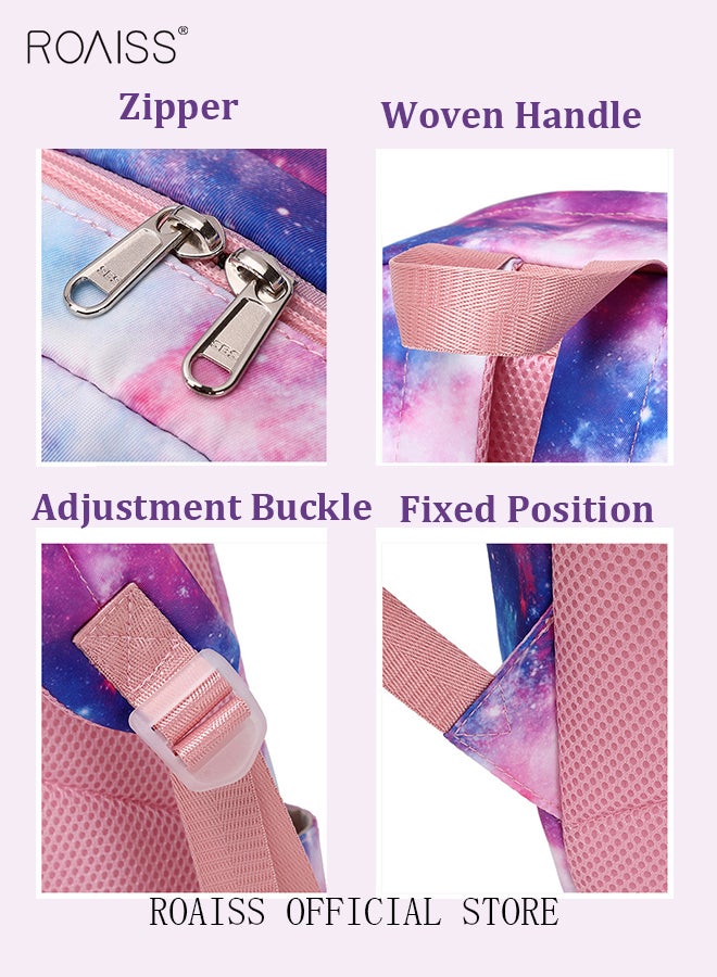 رويس مجموعة حقائب ظهر من 3 قطع للفتيات سعة كبيرة ومقاومة للماء ومتينة سلسلة ألوان متناسقة تشمل حقيبة غداء وحقيبة أقلام - Image 4