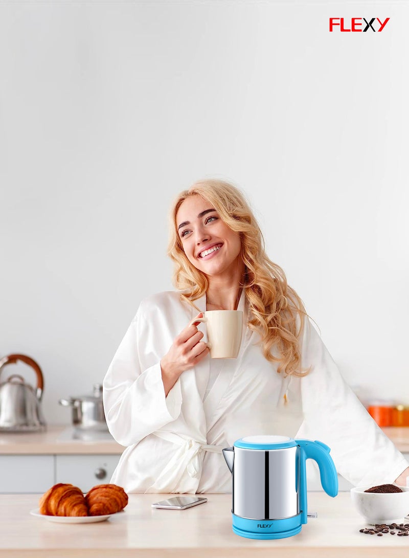 فليكسي غلاية كهربائية من الستانلس ستيل سعة 1.5 لتر بقوة 1500 وات مع قاعدة قابلة للإزالة وحماية من الغليان الجاف وإيقاف تلقائي - Image 3