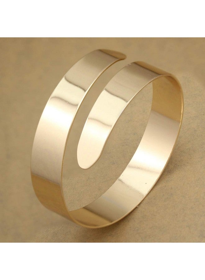 RechicGu Egypt Cleopatra Swirl Snake Upper Arm Cuff Armlet Armband Bangle Bracelet (Vintage Gold) - Image 3