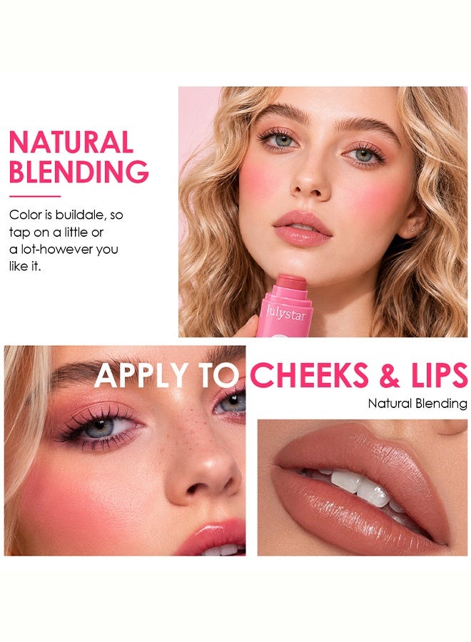 Julystar Pocket Blush,Cute Pocket Sponge Tip Cream Blush Stick, Warm Sunset Citrus Non-cakey Cheek Makeup for Natural Daily & Sweet Dating Glow Look, All Skin Tones Friendly, #03 Sunset Citrus - Image 5