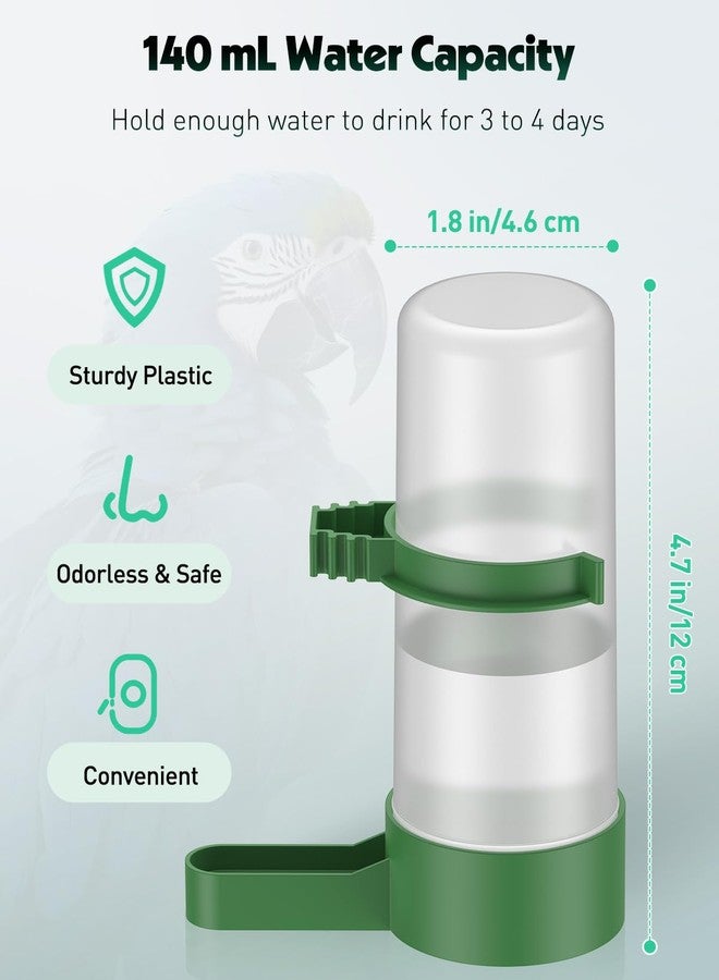 باوفلي موزع مياه للطيور من باوفلاي، 4 قطع، وعاء بلاستيكي لتغذية الطيور، وعاء سقاية أوتوماتيكي للببغاوات الصغيرة والكوكاتيل وطيور الحب (غير مناسب لإطعام الطيور)، أخضر - Image 4