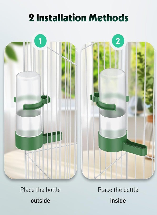 باوفلي موزع مياه للطيور من باوفلاي، 4 قطع، وعاء بلاستيكي لتغذية الطيور، وعاء سقاية أوتوماتيكي للببغاوات الصغيرة والكوكاتيل وطيور الحب (غير مناسب لإطعام الطيور)، أخضر - Image 5