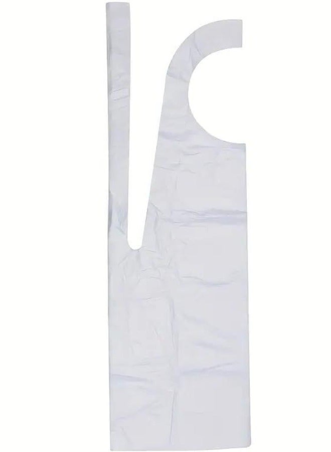 Halapack 100 Pieces Waterproof Disposable Apron Transparent Stain Resistant Material  117 x 71 cm Length for Kitchen, Restaurants, Barber, & Shops - Image 3