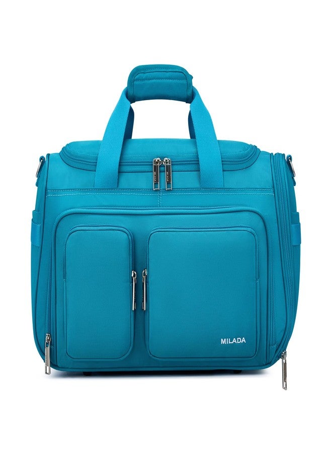 MILADA Underseat Carry On Luggage Bags for Travel Foldable Duffle Bag for Travel, Caribbean Blue, Underseat - 16.5 inch - Image 1