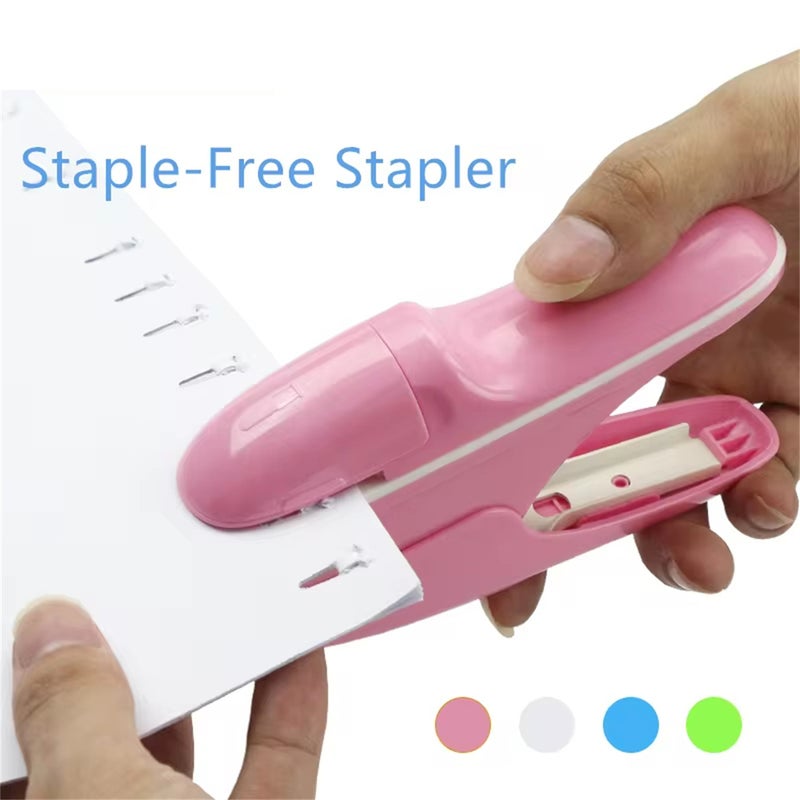 Hand-Held Safe Staple Staple-Free Without Staples Stapler 7 Sheets Capacity Paper Stapler Office Bookbinding Supplies - Image 2