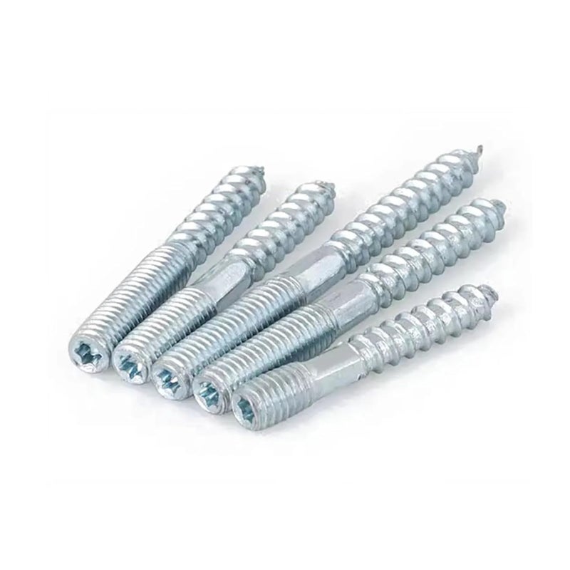 M8X100 Double Ended Screws 20Pcs Carbon Steel Self Tapping for Wood Furniture Fixing - Image 3