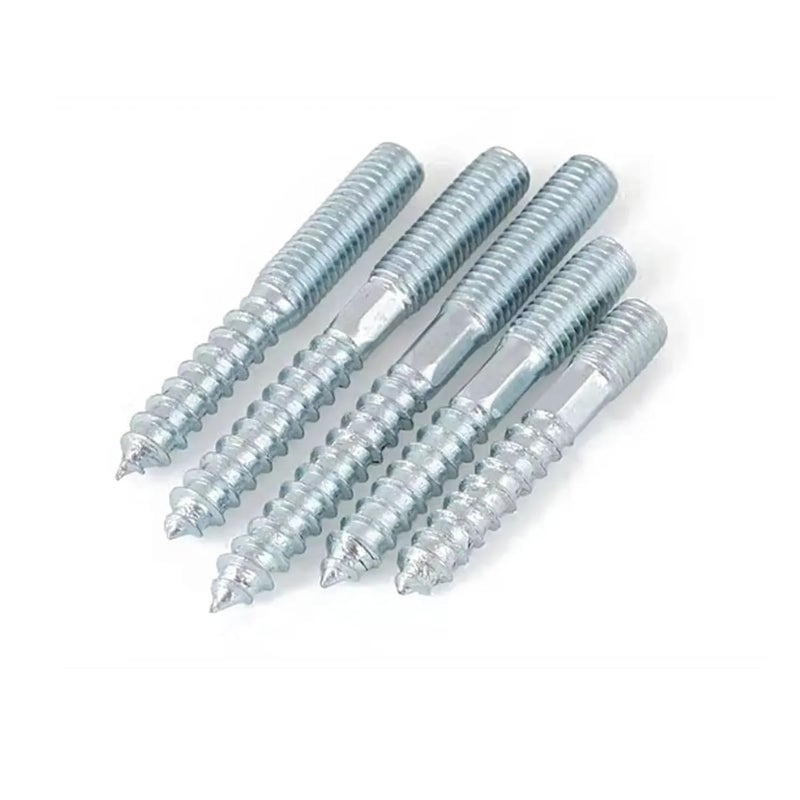 M8X100 Double Ended Screws 20Pcs Carbon Steel Self Tapping for Wood Furniture Fixing - Image 1