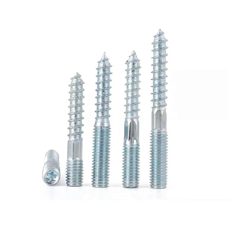 M8X100 Double Ended Screws 20Pcs Carbon Steel Self Tapping for Wood Furniture Fixing - Image 4