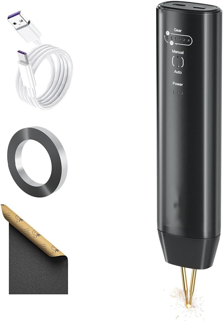 Excefore Battery Spot Welder, Handheld Spot Welder 11 Gear Adjustable, Automatic And Manual Modes Battery Welder For 18650 Battery, Laser Welding Machine Nickel Sheets, Iron, Stainless Steel - Image 1