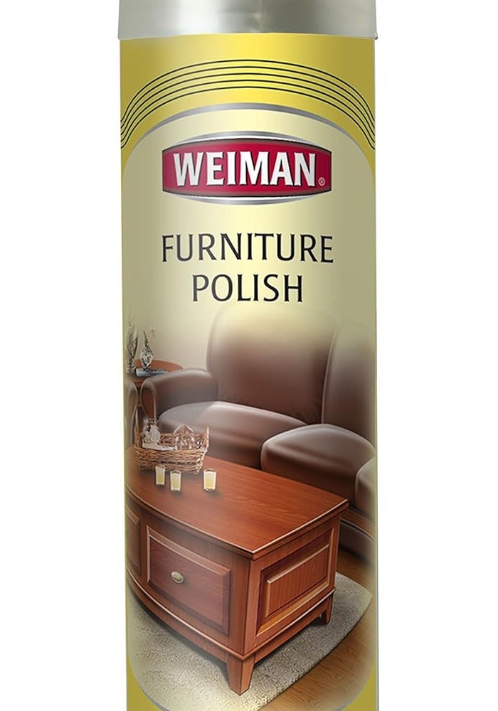Weiman Wood Furniture Cleaner and Polish, 12 oz Aerosol, Cleans Polishes and Protects in One Step, UVX-15 Sunscreen, No Silicone or Wax, for Oak Maple Cherry Walnut Mahogany Teak Wood