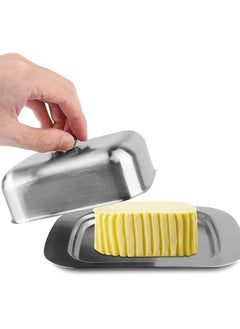 Oasisgalore Butter Tray, Durable Stainless Steel Butter Dish with Lid,(7.3*4.9*2.2in)  - Image 2