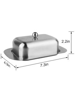 Oasisgalore Butter Tray, Durable Stainless Steel Butter Dish with Lid,(7.3*4.9*2.2in)  - Image 3