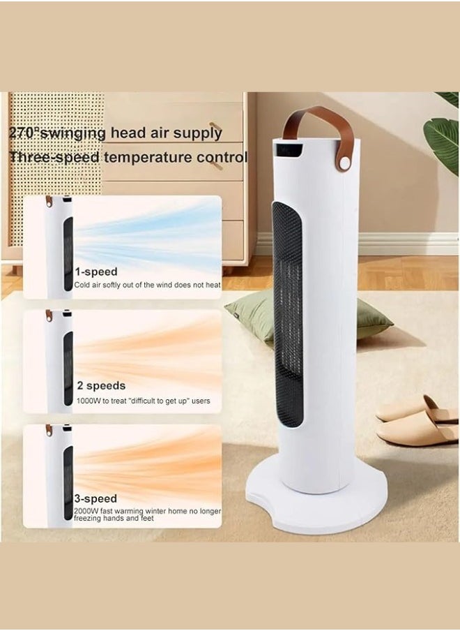 Executive LLC 2000W Heat Setting Remote Control 60° Oscillation White Ceramic Fan Heater Quiet Energy Efficient Heating  for Office Room Desk Indoor Use  - Image 4