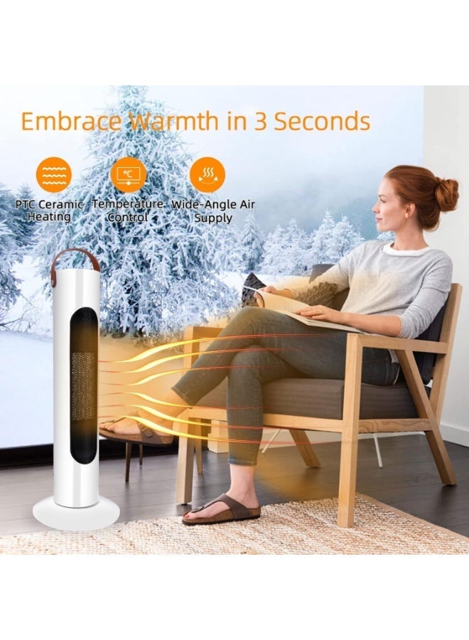 Executive LLC 2000W Heat Setting Remote Control 60° Oscillation White Ceramic Fan Heater Quiet Energy Efficient Heating  for Office Room Desk Indoor Use - Image 5