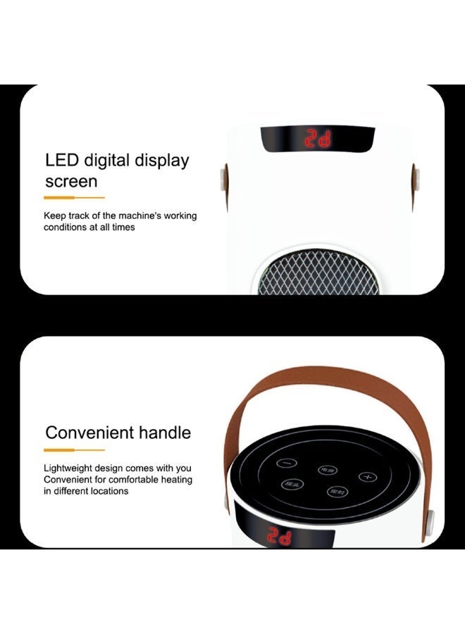 Executive LLC 2000W Heat Setting Remote Control 60° Oscillation White Ceramic Fan Heater Quiet Energy Efficient Heating  for Office Room Desk Indoor Use - Image 3