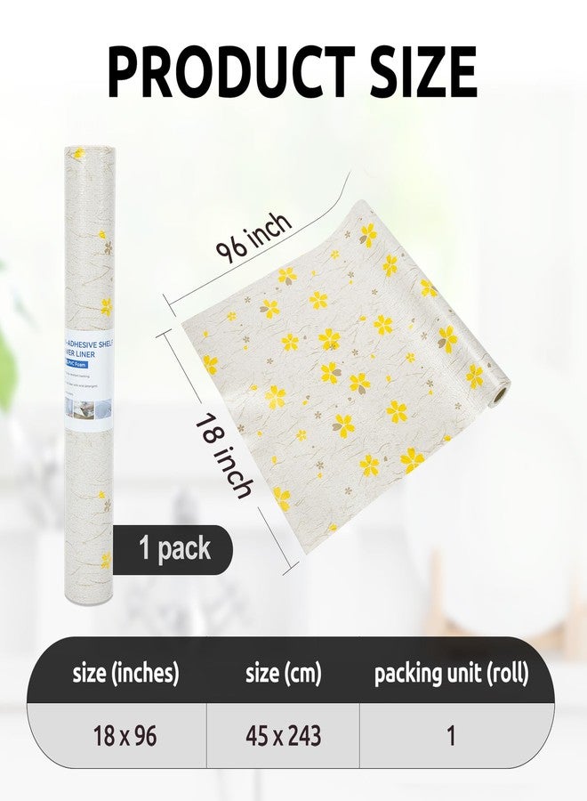 RAY STAR 18X96 Inch Shelf Liner for Kitchen Cabinets, Non-Adhesive Cabinet Liner Washable, PVC Drawer Liner for Dresser Non-Slip Bathroom (Yellow Floral)(1 Roll) - Image 5